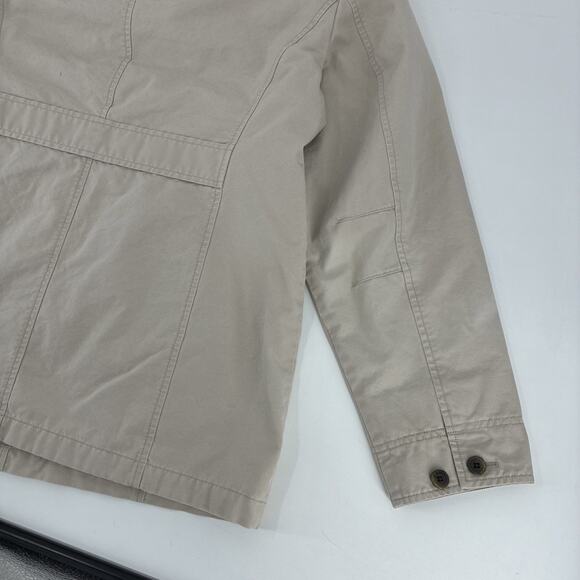 LL Bean Adirondack Barn Chore Coat Women Large Beige Flannel Lined Corduroy - Picture 8 of 14